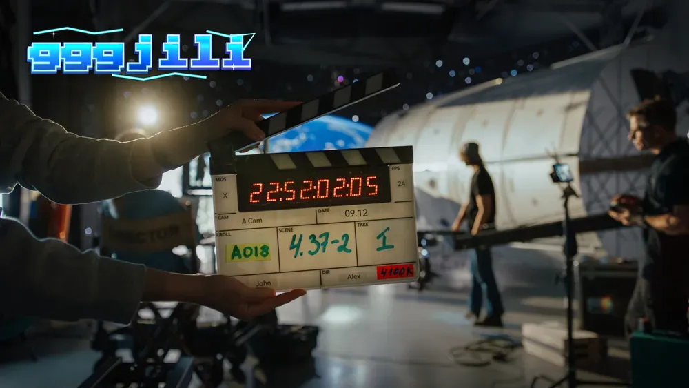 Isang malapitang view ng reels ng isang branded slot game na may cinematic na tema.